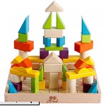 Wooden Building Stacking Blocks Set Kids Construction Building Toys 56Pcs Educational Shape and Color Learning Toys for Toddlers Boys and Girls  B074C3RJN6